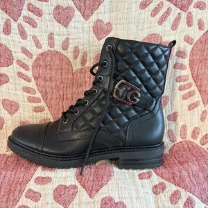 GBG Quilted Black Ankle Boots Size 8